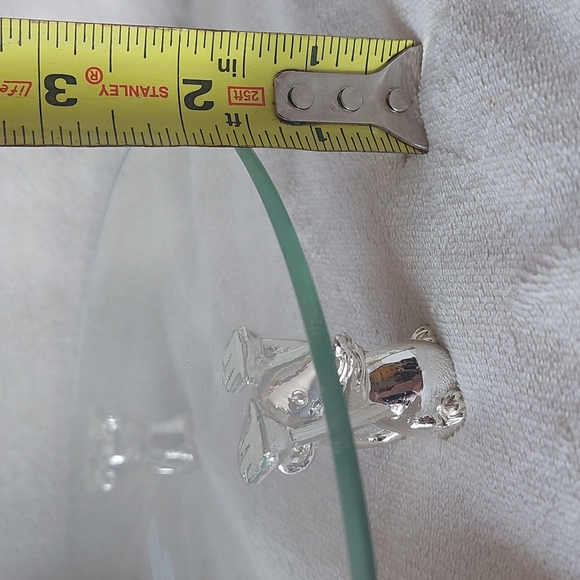 Mice N' Cheese glass plate silver plated cheese picks - Picture 9 of 13